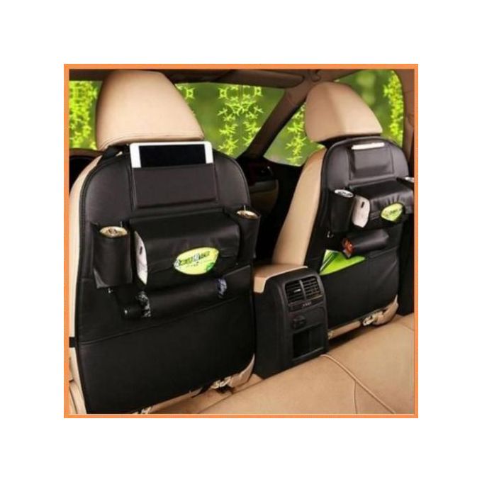 1 Pc Sac De Rangement De Voiture Matelassé En Cuir Pu Poches Entre