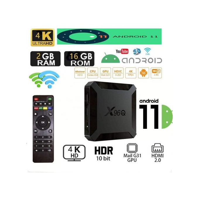 X96QPRO Android TV Box 4K - 2GB RAM E 16GB ROM Per Streaming Ultra Fluido