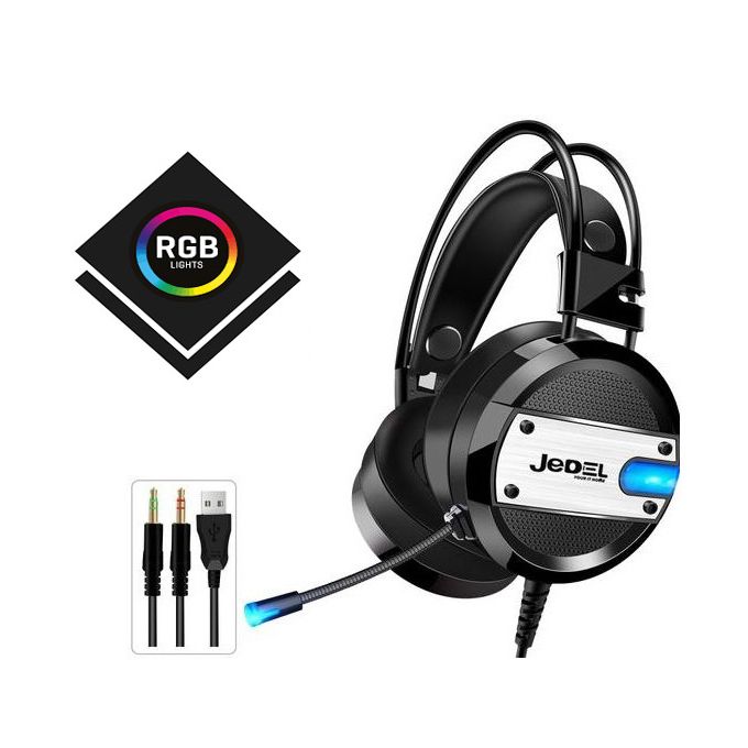 Jedel Casque Gamer RGB, Mic, Headset Gaming Anti Bruit GH200 - Telephone PS4 PC XBOX