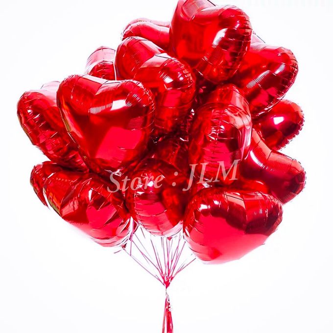 Generic 5 ballons coeur rouge métallique pour anniversaire fête de
