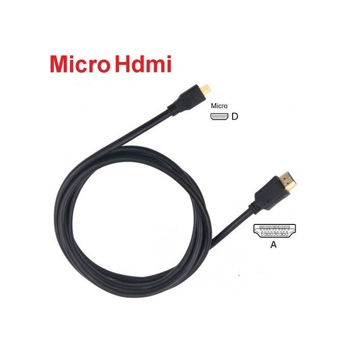 Generic Câble HDMI micro HDMI 1.80 mètres, Câble BlackBerry HDMI Type D  1.8m 6tf à prix pas cher