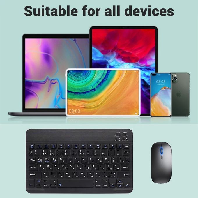 Generic Mini Clavier et Souris sans fil Bluetooth Pour PC, iPad,Téléphone,Tablette  vert à prix pas cher