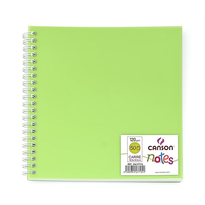 Canson Carnet Dessin Croquis spirale 18,5x18,5 cm,50 feuilles Extra blanc  120g/m2