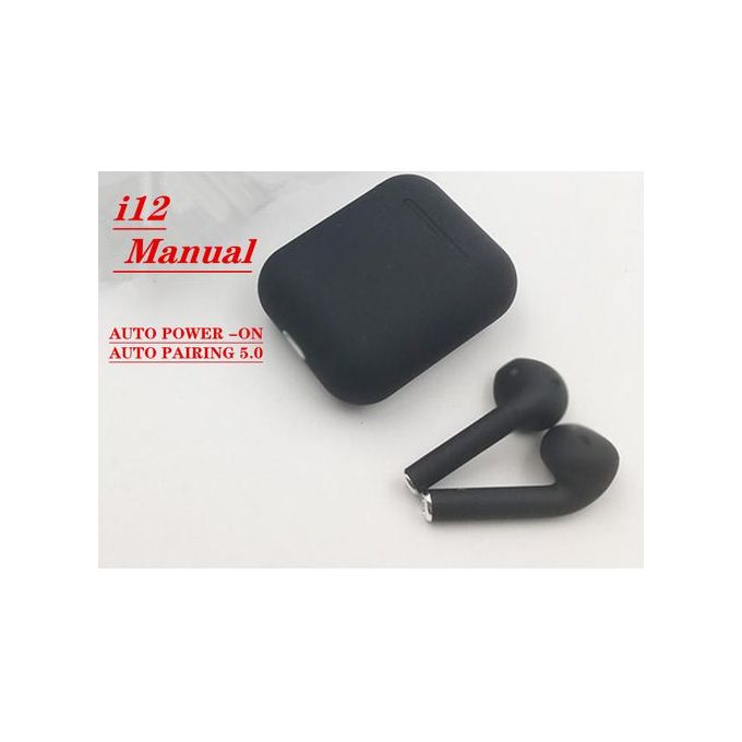 TWS I12 écouteurs Bluetooth sans fil, wireless earphones -Black