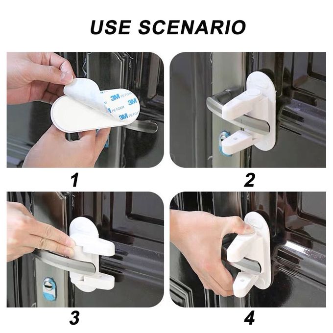 Dww-blanc, 2 Pices-verrou De Levier De Porte L'preuve Des Enfants, Serrure  De Poigne De Porte De Scurit Pour Bb, Facile Installer Et Utiliser Adhsi