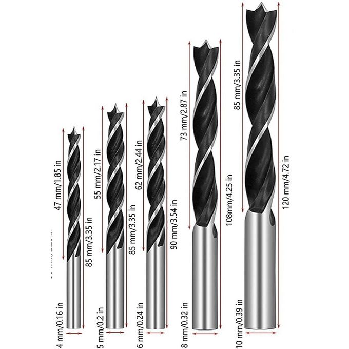 Generic Mèches à percer bois Foret perceuse électrique 4mm, 5mm