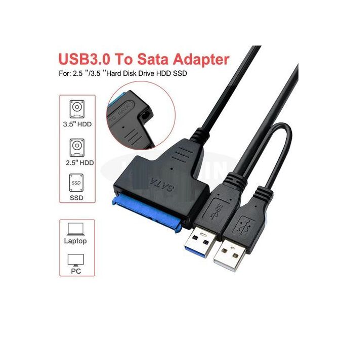 cable USB 3.0 à 22 broches Sata de données de disque dur mobile 2,5 et 3.5"