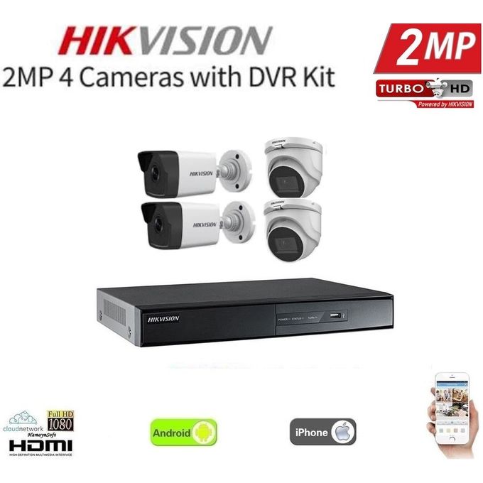 Hikvision Pack 4 Caméras JOUR/NUIT HD-TVI et XVR FHD 4PORTS 1080P