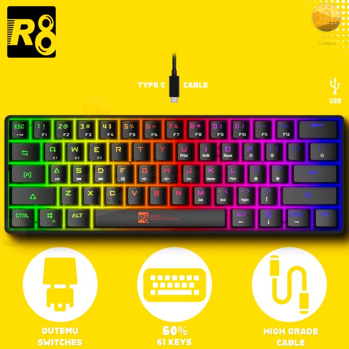 DIERYA DK61SE Mini clavier de jeu mécanique RVB Maroc