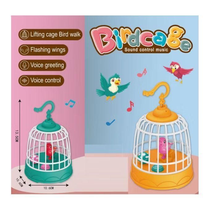 Jouet Oiseau Qui Parle Chantant Lumineux - Perroquet Interactif Avec Cage Pour Enfants