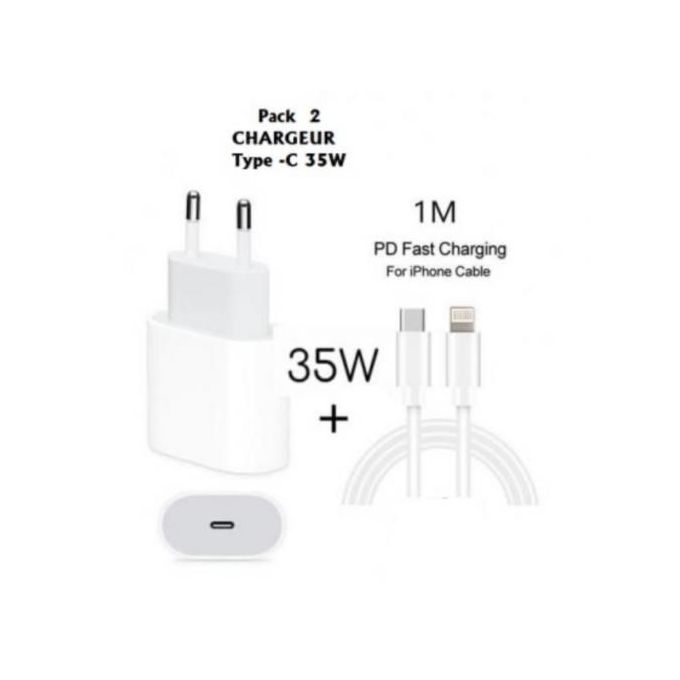 Chargeur Secteur Rapide 35W Compatible avec iPhone 14