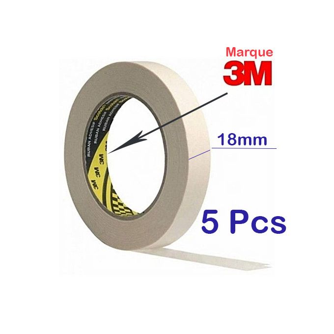 3M (5pcs) papier collant Papier Adhésif 18mm Masquage Protection