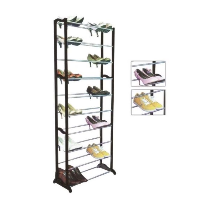 Étagère Range-Chaussures Organisateur à 10 Niveaux pour 30 Paires de Chaussures