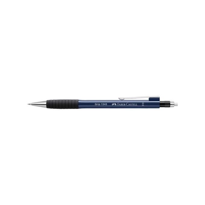 Faber castell Porte mine GRIP Caoutchoutée 0,5mm bleu métallique,Mine  Rétractable,Avec Gomme à prix pas cher