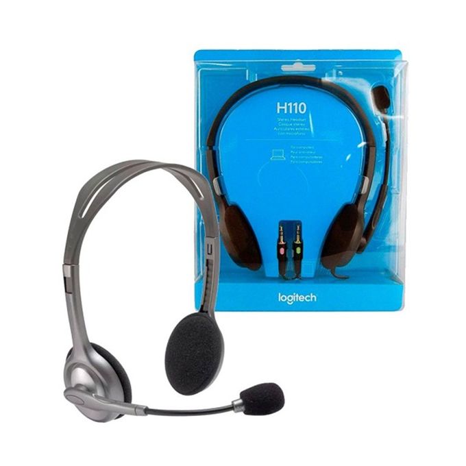 Logitech Casque Filiare stéréo Headset H110 avec microphone Professionel
