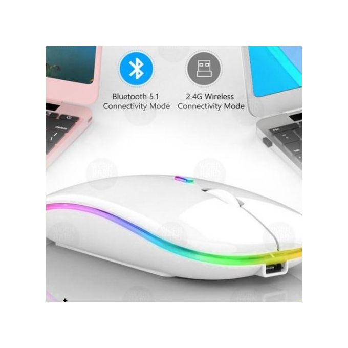 iboga Souris Bluetooth 5.1 sans fil,LED/Batterie rechargeable