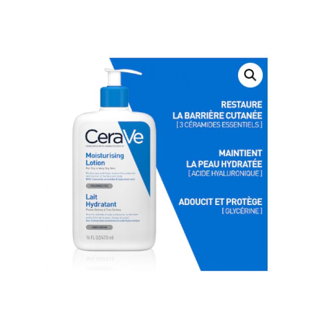 Cerave Lait Hydratant Visage Et Corps 236ml Peaux Seches A Tres Seches