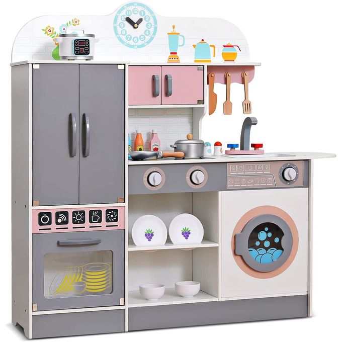 Grande cuisine en bois avec accessoires pour enfant de 3 ans et plus