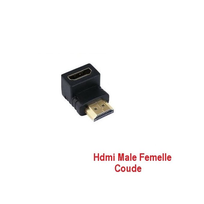 Adaptateur HDMI mâle / HDMI femelle (coudé 90°)