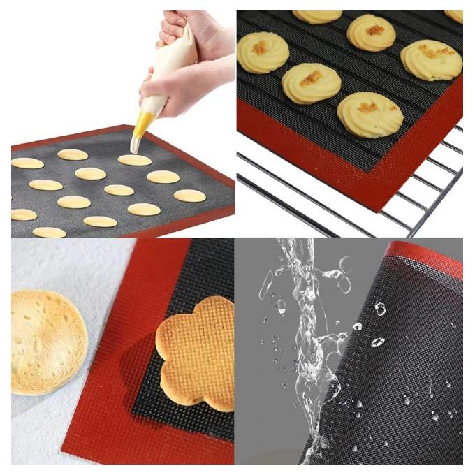 Tapis de Cuisson en Silicone, Tapis de Gâteau Résistant à la Chaleur, Moule  à Pâtisserie Antiadhésif pour Macarons, Biscuits