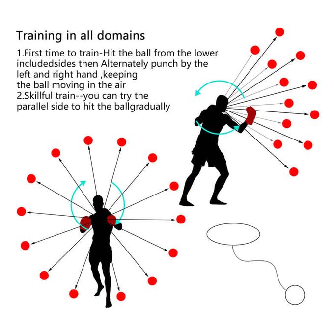 Generic Balle réflexe Portable entraînement de boxe avec bandeau