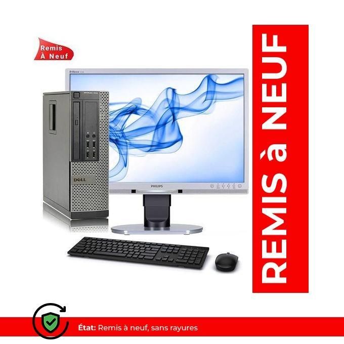 DELL OPTIPLEX 7010 SFF CORE I5-3470 8Go / 500Go + PHILIPS 22" 220B2 (REMIS À NEUF)