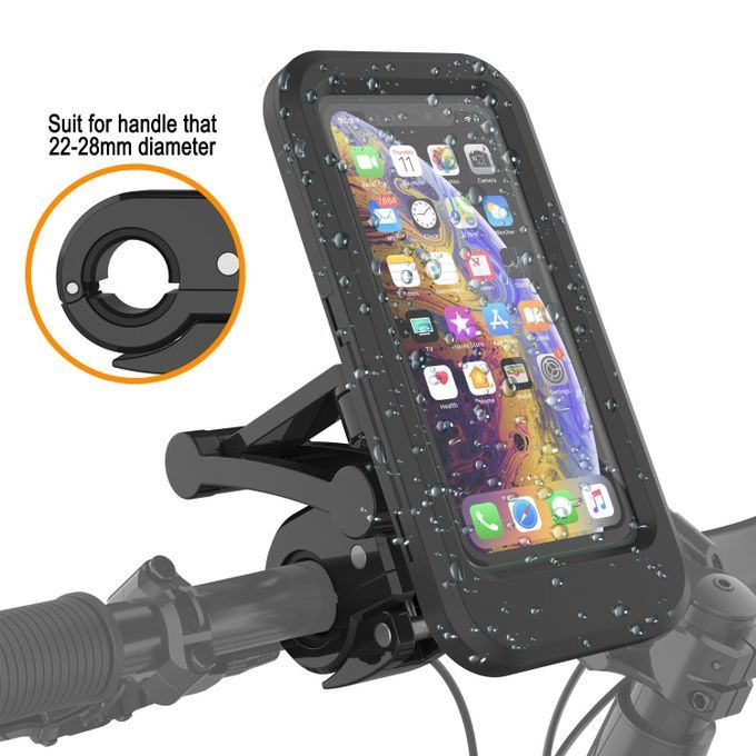 Support Vélo pour Smartphone avec Coque Intégrale Étanche, Fixation Guidon,  Casr - Français