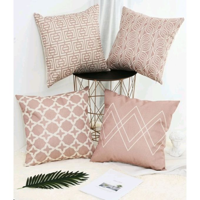 4 Pièce Housse de coussin avec motif géométrique 45 x 45 cm