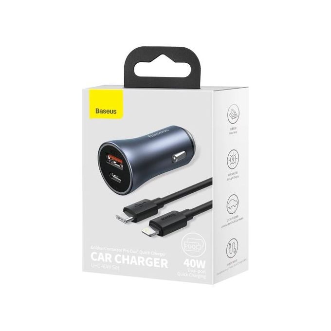 Chargeur de voiture Baseus Pro Contacteur doré