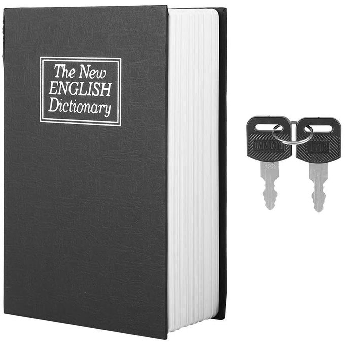 Dictionnaire livre secret coffre-fort caché avec clé grand espace sécurité  argent casier pour stocker des bijoux argent noir