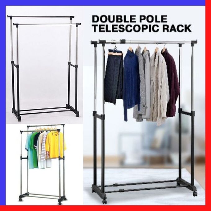 HOMCOM Porte-Vêtements Pliable Roulant Porte-Séchoir Linge Lourd