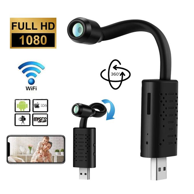 Caméras cachées Mini caméra de Surveillance IP Wifi USB Full HD 1080P,