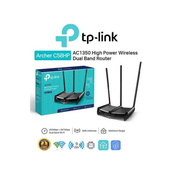 TP-Link Archer C58HP Routeur WiFi Bi-Band sans fil Haute Puissance AC1350