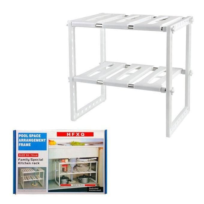 Etagère de Rangement sous Evier, Organisateur de Cuisine Extensible 2 niveaux