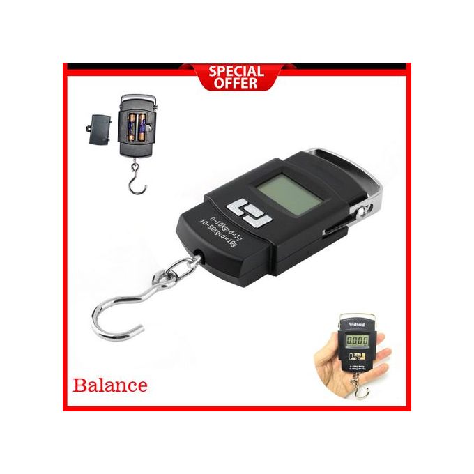 50kg-10g // Balance de bagages électronique, Balance de voyage, écran LCD numérique, échelle suspendue avec rétro-éclairage et crochet, balances WH-A08