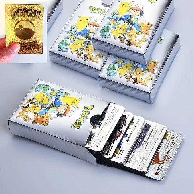 Pokemon Pack de 50 Cartes Pokémon Argentée rare + 1 Gold Cadeaux