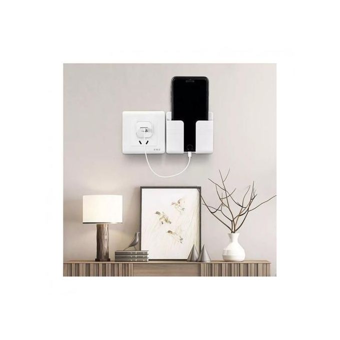 Support mural multifonction, boîte de rangement, télécommande, prise de  téléphone portable, charge - AliExpress