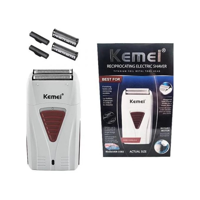 Kemei 3382 Barbiere Finitura Rasoio Elettrico Uomo USB Cordless  Ricaricabile Barba Rasoio Alternativo Foil Mesh Rasatura Macchina Da 2,66 €