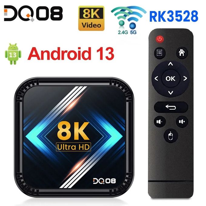 MxBox Android 13 TV Box Double Wifi TV Apps 8K Vidéo BT5.0 4GB RAM