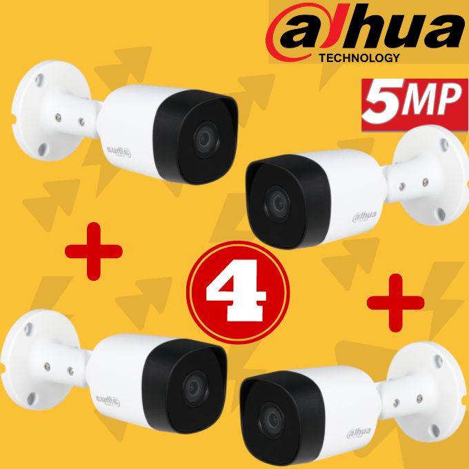 Dahua Pack CAMÉRA de surveillance 5MP BULLET IR FIXE HDCVI (DH-HAC-B2A51P)