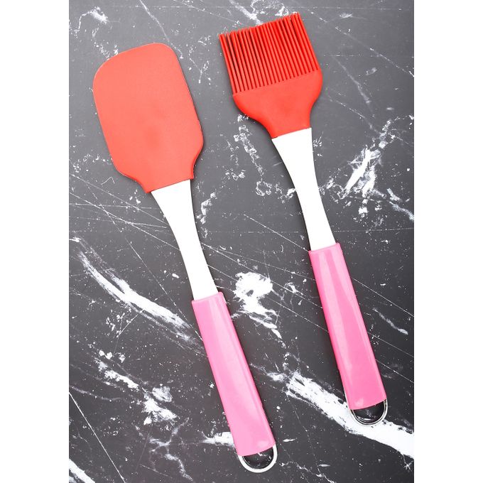 Generic 2PCS outils de cuisine en Silicone : lame spatule + Petite brosse à  pâtisserie à prix pas cher