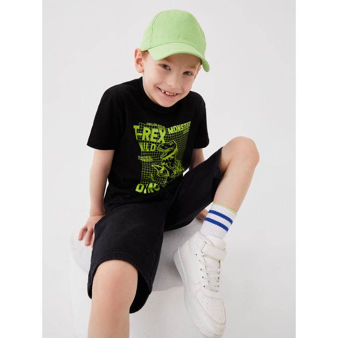Lc Waikiki T-shirt pour garçon à manches courtes imprimé et ras du cou