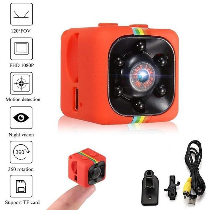 Mini caméra FULL HD 1080P orange caméscope caché capteur wifi et Vision nocturne