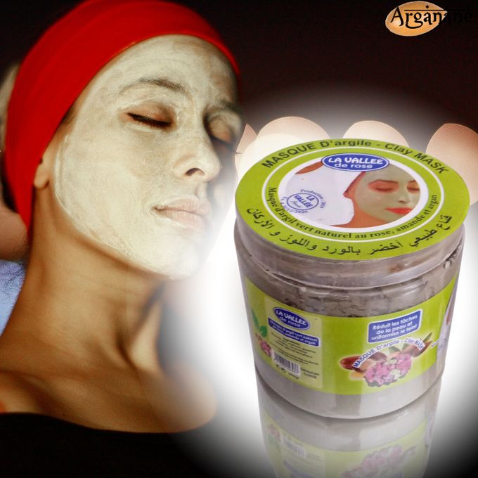 La vallée de rose Masque d'argile vert à la rose, amande et argan 200g
