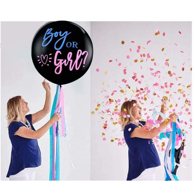 Ballon Géant Confettis Baby Shower Boy or Girl ?