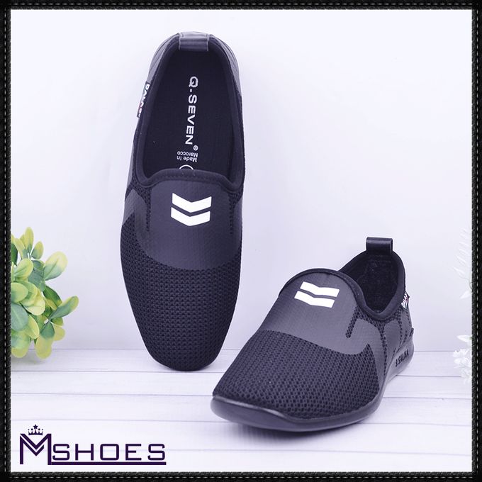 Qseven Chaussure Homme ,Ballerine  - Noir