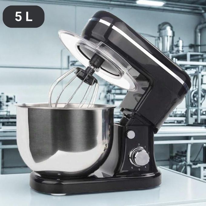 Robot Pâtissier Continental Edison 800W – Bol Inox 4,3L, 10 Vitesses, Noir Et Rouge, Neuf