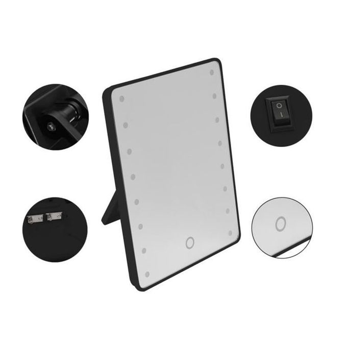 Generic Miroir De Maquillage Reglable Noir Avec Interrupteur