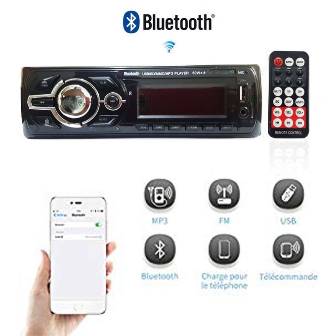 Generic Radio Voiture Bluetooth Avec Une Ecran Lcd Sd Card Fm Aux