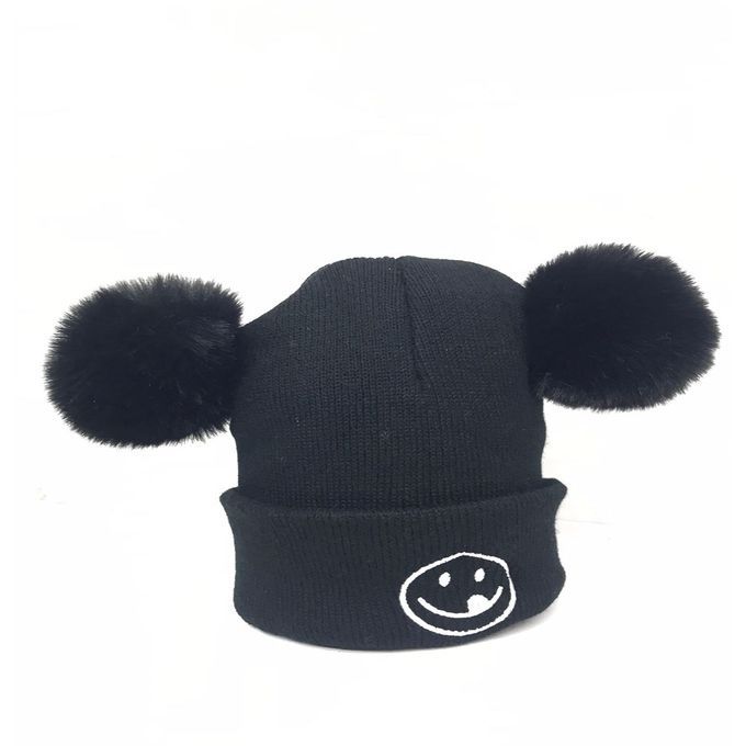 Generic Casquette, Bonnet tricoté en laine pour enfants, chaud, Gris à prix  pas cher